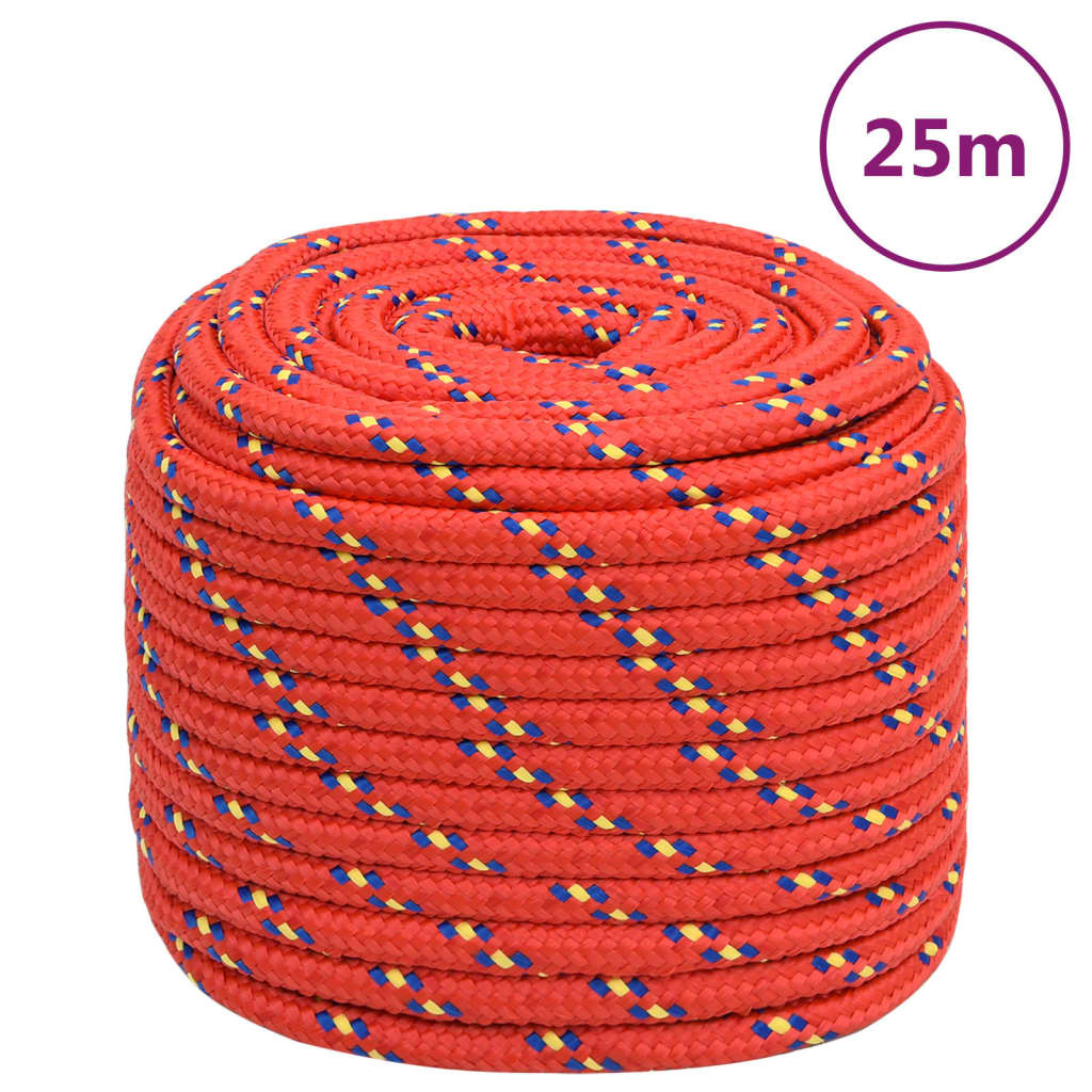 Vidaxl čoln vrv 18 mm 25 m polipropilen rdeča