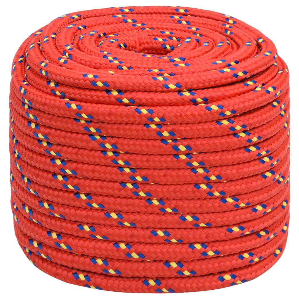 Vidaxl čoln vrv 18 mm 25 m polipropilen rdeča