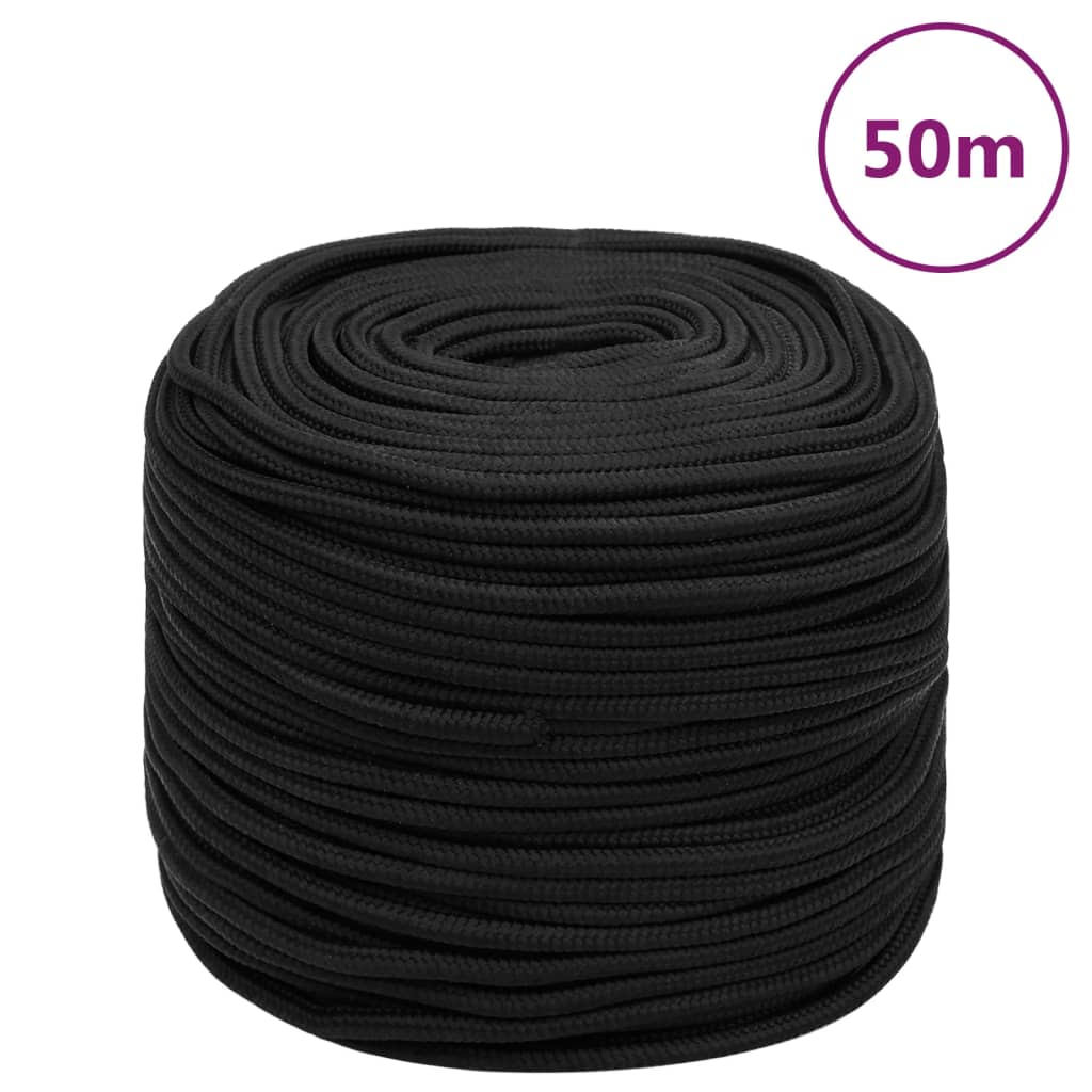 Vidaxl Boot Rope 10 mm 50 m Polroprope schwaarz