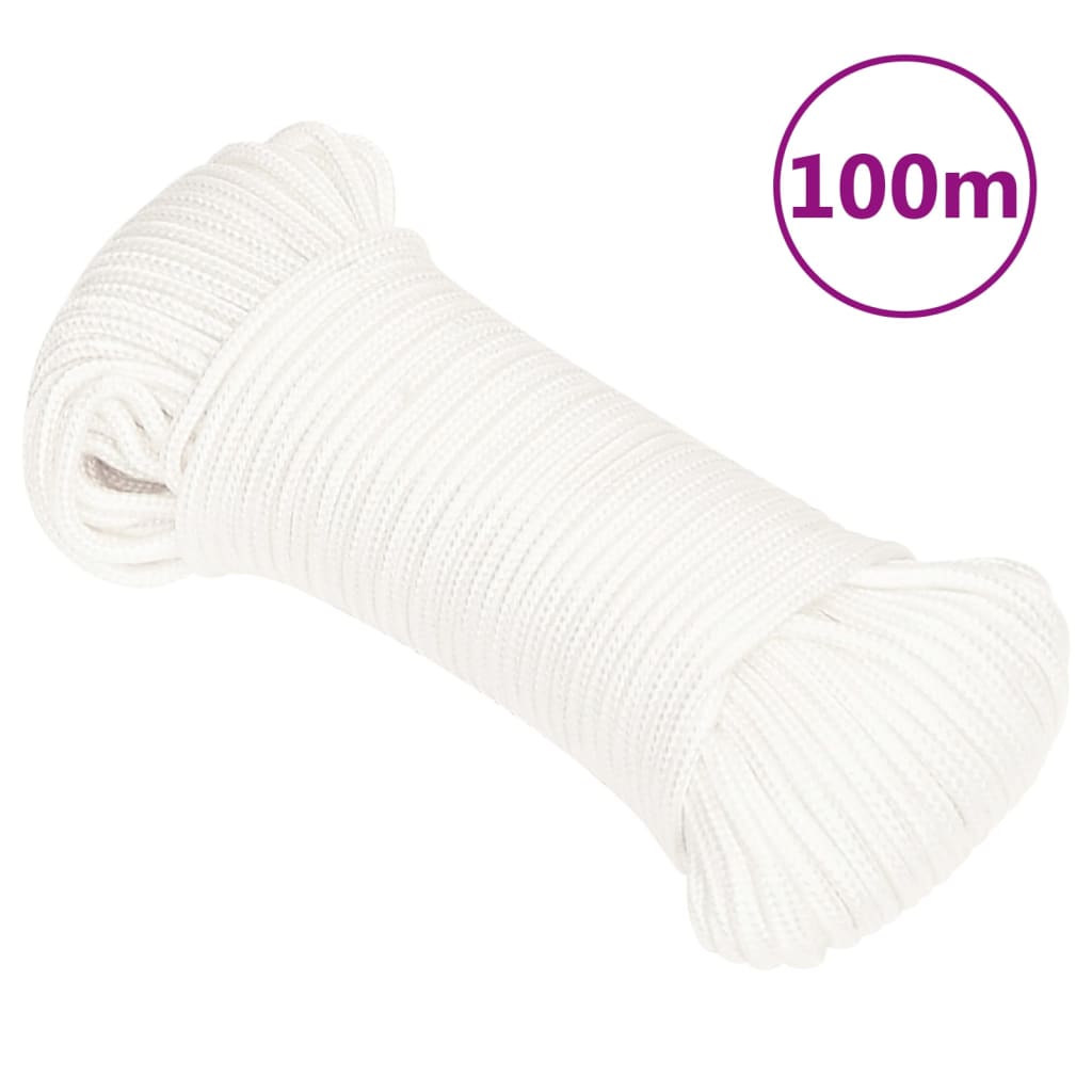 Vidaxl Boot Rope 5 mm 100 m Polypropylen voll wäiss