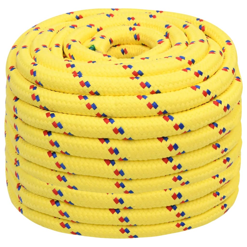 Corde de bateau vidaxl 20 mm 25 m en jaune en polypropylène