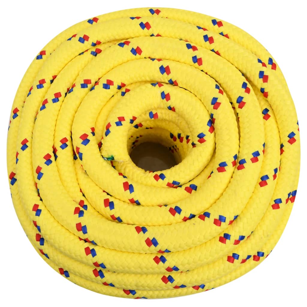 Corde de bateau vidaxl 20 mm 25 m en jaune en polypropylène