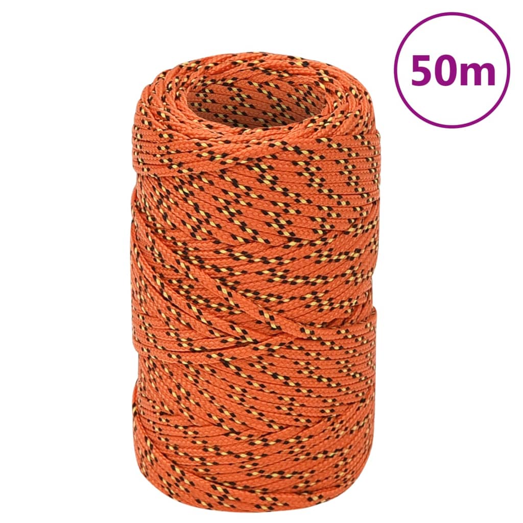 Vidaxl boat rope 2 mm 50 m polypropylene orange