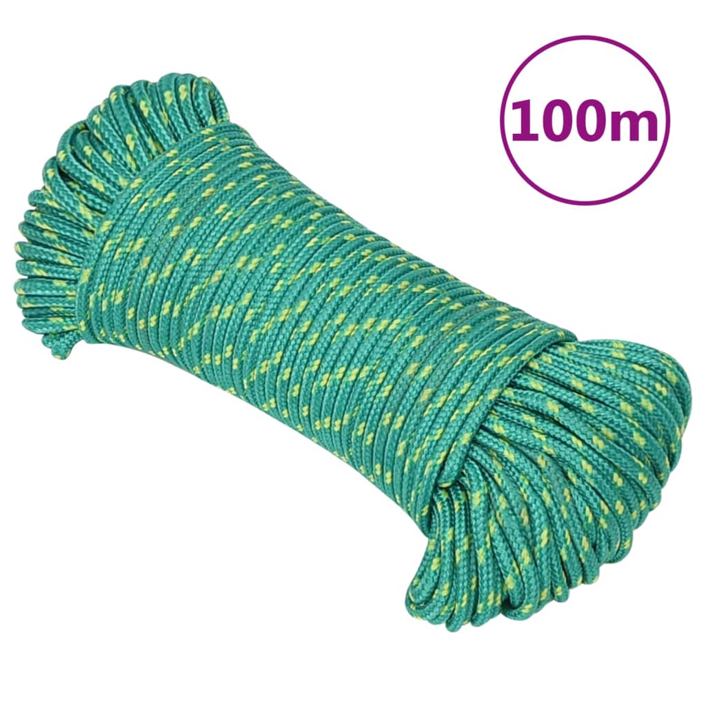 Vidaxl Boot Rope 4 mm 100 m Polypropylen Gréng