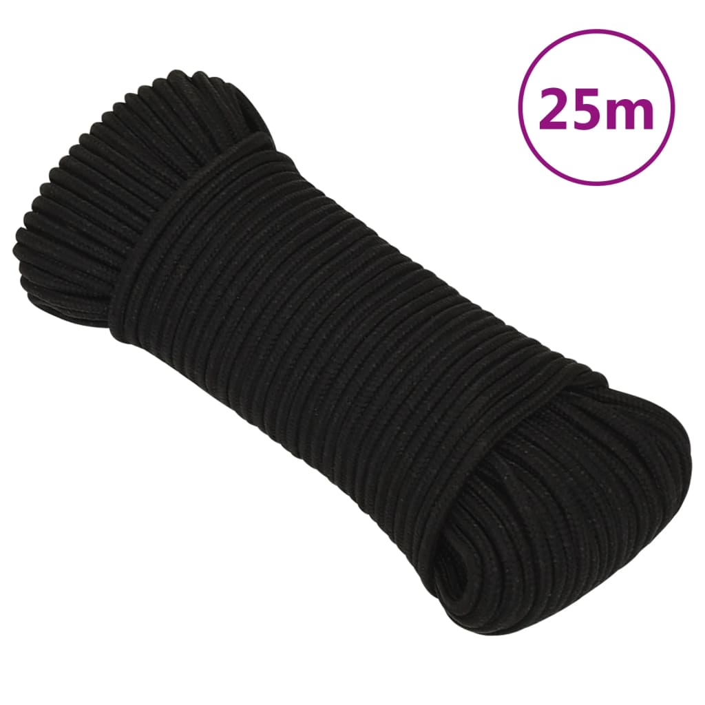 Vidaxl Werkouw 3 mm 25 m Polyester Black