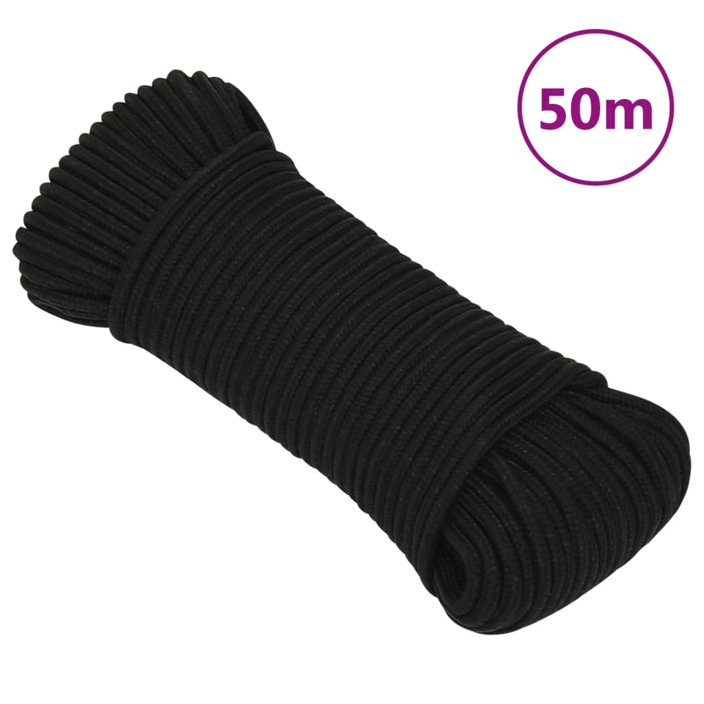 Vidaxl Werkouw 4 mm 50 m Polyester Black