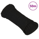 Vidaxl Werkouw 4 mm 50 m Polyester Black