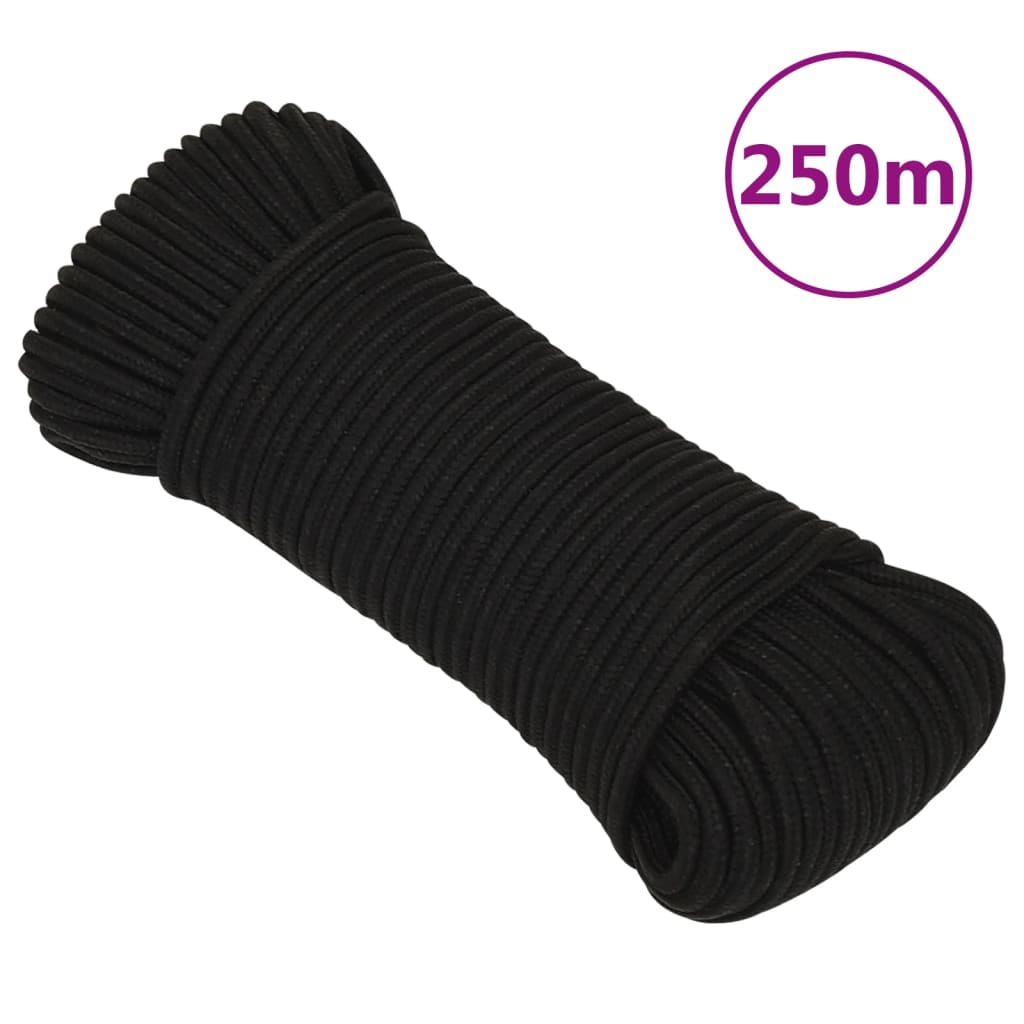 Vidaxl Werkouw 4 mm 250 m Polyester Black
