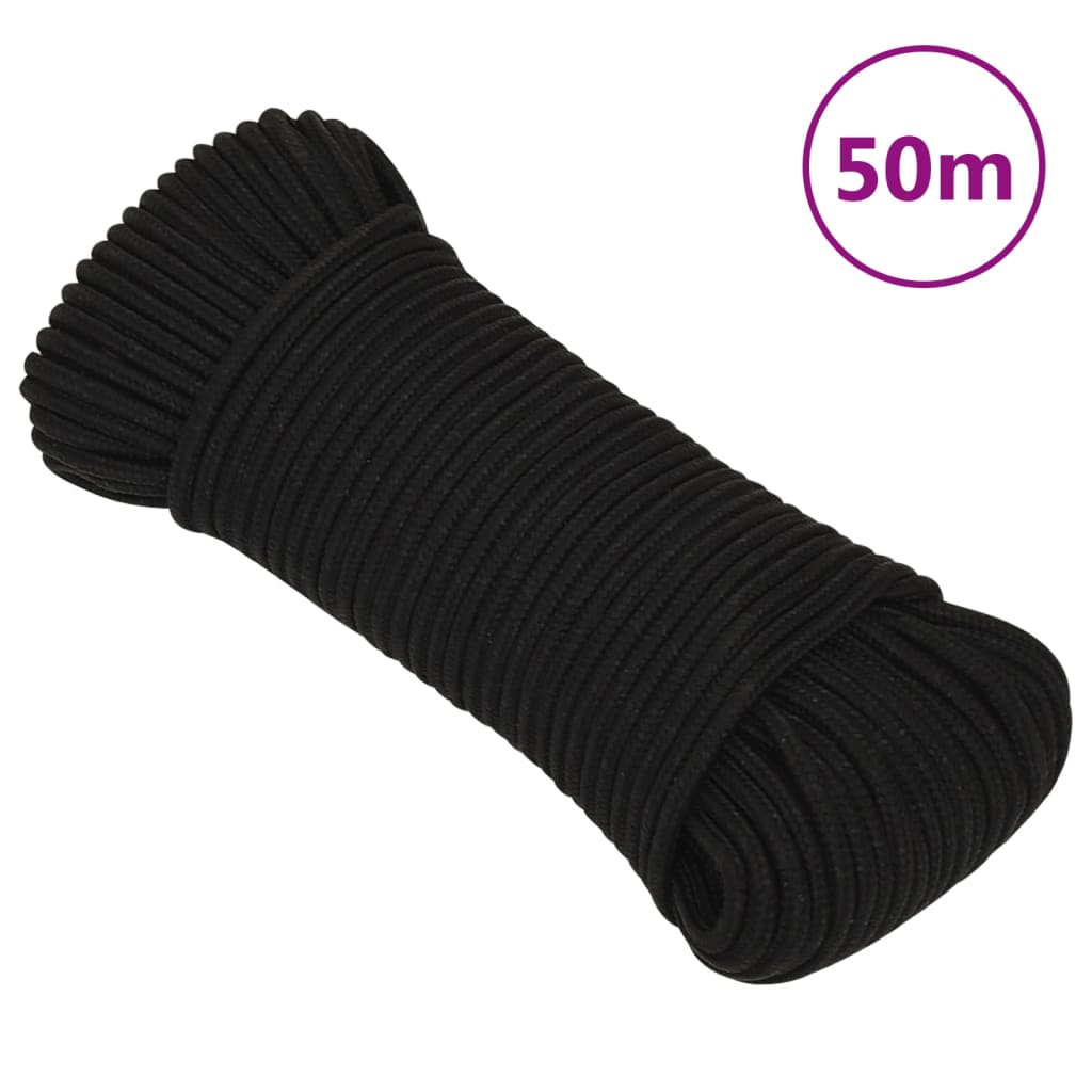 Vidaxl Werkouw 5 mm 50 m Polyester Black