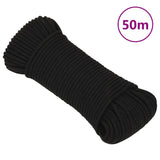 Vidaxl Werkouw 5 mm 50 m Polyester Black