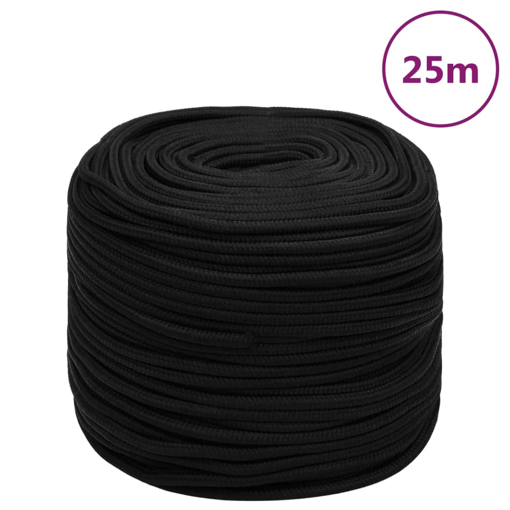 Vidaxl Werkouw 8 mm 25 m Polyester Black