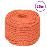 Vidaxl werkouw 10 mm 25 m polypropen oranje
