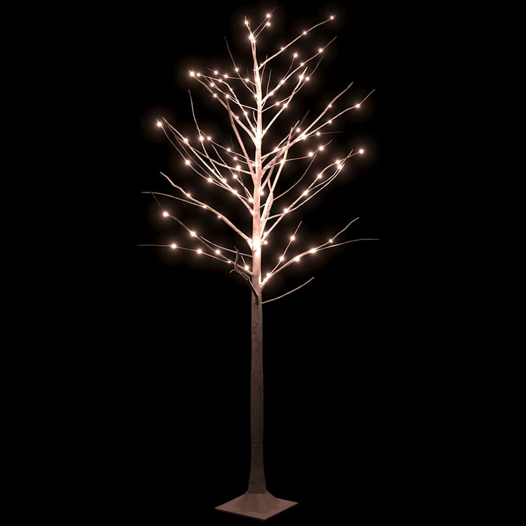 Vidaxl Berkenboom LED 128 LED LED WARM WHITE 220 cm bílý