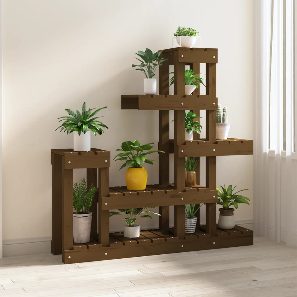 Vidaxl Plant Standard 92x25x97 cm Solid pine honey brown