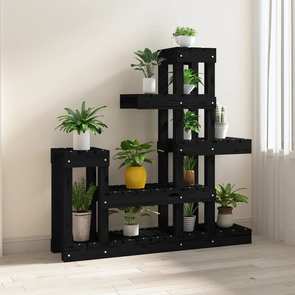 VidaXL Plant Standard 92x25x97 cm Solid pine Black