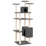 Vidaxl cat furniture with sisal scratching posts 162 cm dark gray