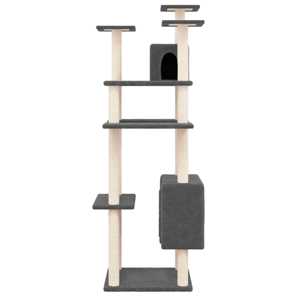 Vidaxl cat furniture with sisal scratching posts 162 cm dark gray