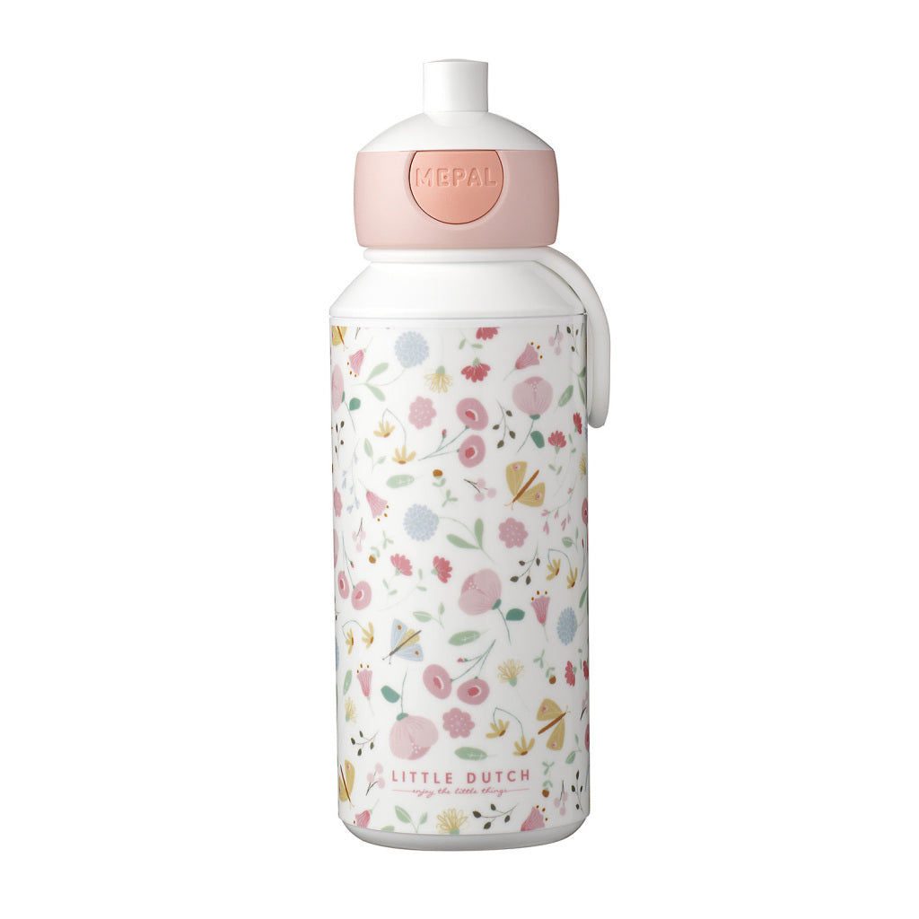 Mepal Campus Popus Pop-up Bottle Little Dutch Flowers and Butterflies 400 ml Posa bianco