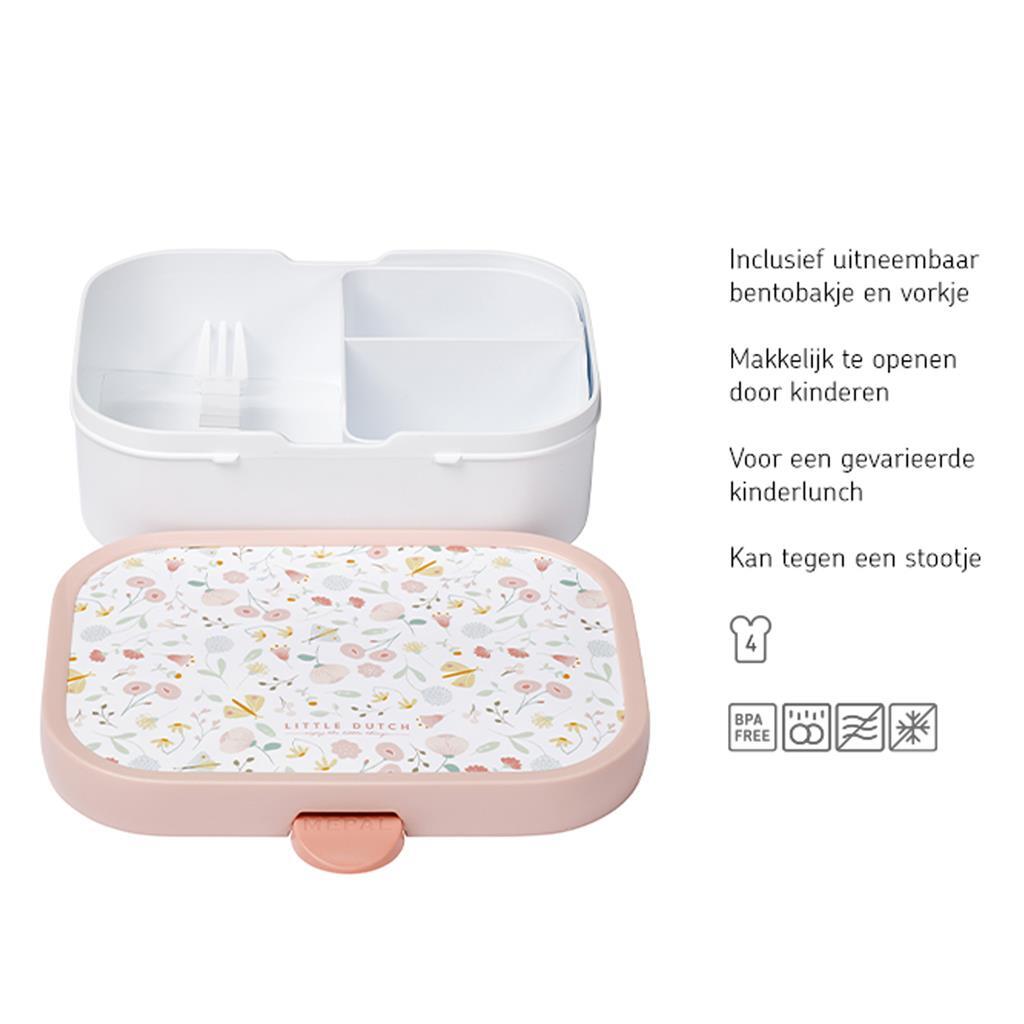 Mepal Campus Lunchbox piccoli fiori olandesi e farfalle rosa bianco
