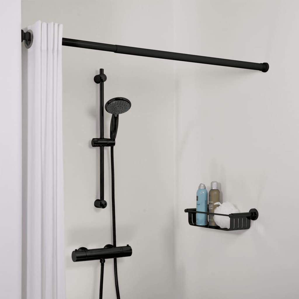 Dichtungsfäle Dichtungsfeule Duschvorhangstange Teleskop 80-130 cm Schwarz