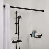 Dichtungsfäle Dichtungsfeule Duschvorhangstange Teleskop 80-130 cm Schwarz