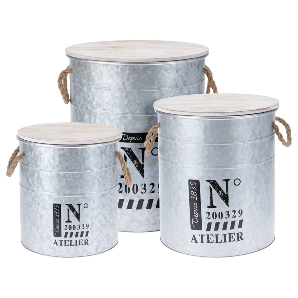 H S Collection 3-Dart Storage Box Set med Rope Zink