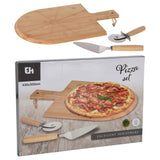 Doskonały 3-częściowy zestaw pizzasnijsek 43x30 cm bambus