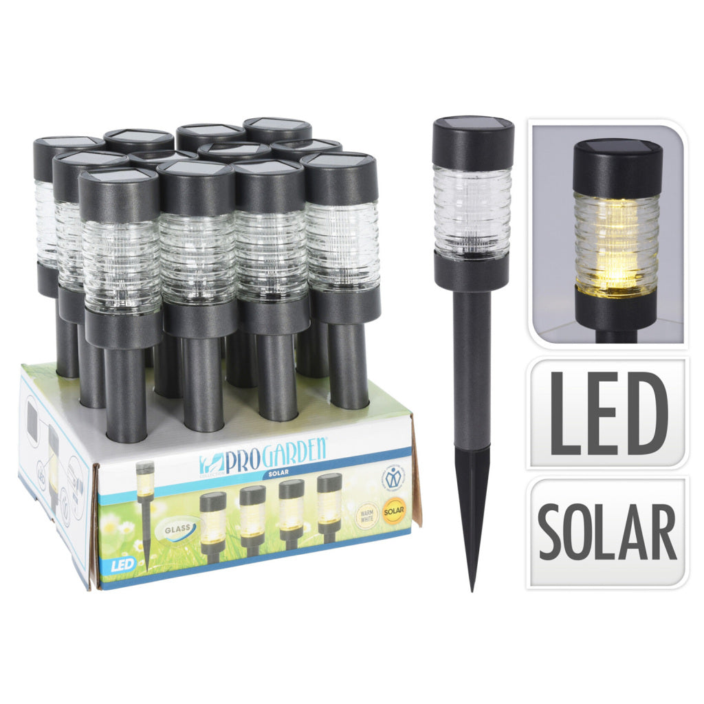 Pro Garden Solarlamp Anthracite rustfrit stål glas