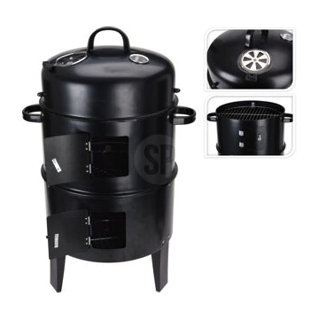 Prograrden Progarden Charokal Barbecue mat Kamäin an 2 Grill Grill schwaarz