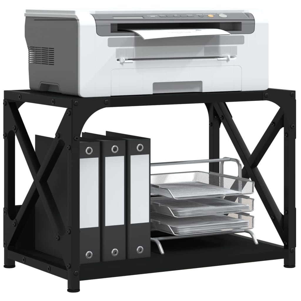 Vidaxl-printer står 2-lag 44x26x31,5 cm forarbejdet træ sort