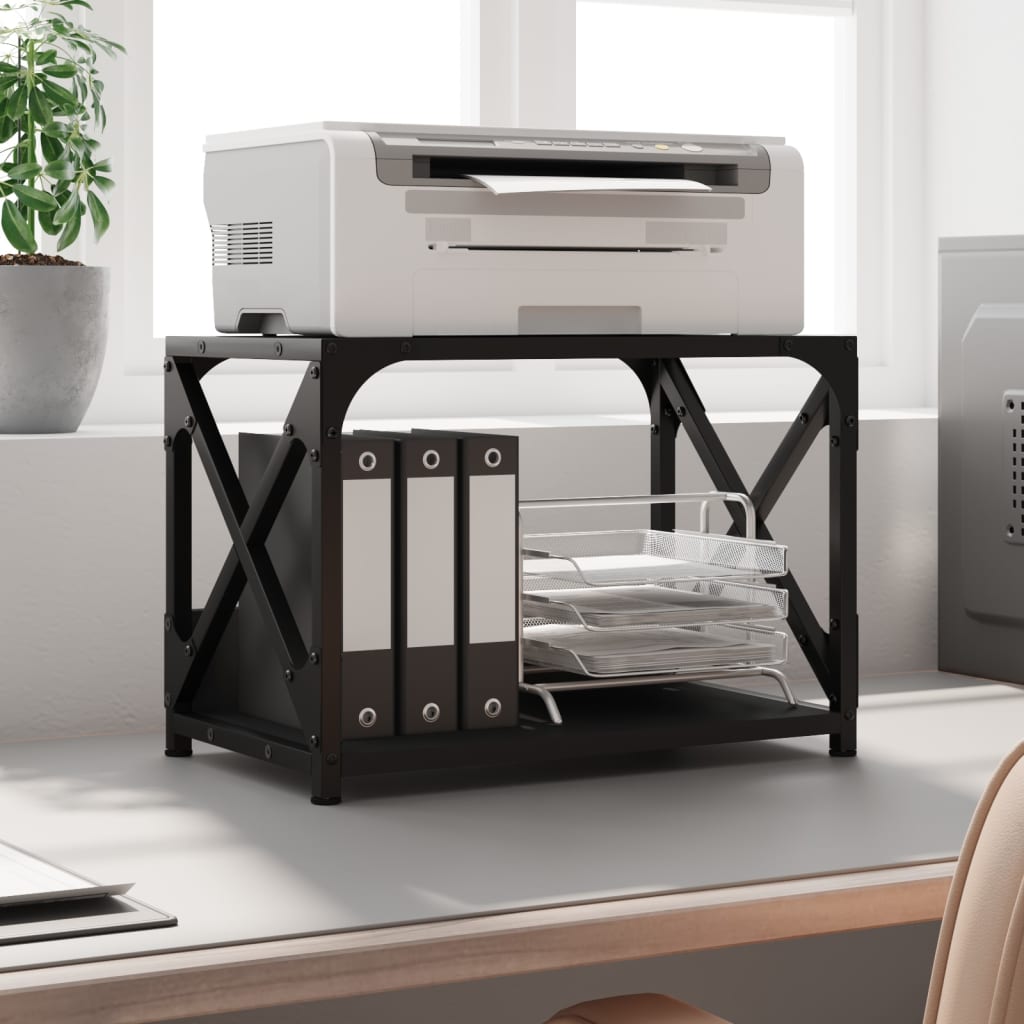 Vidaxl-printer står 2-lag 44x26x31,5 cm forarbejdet træ sort