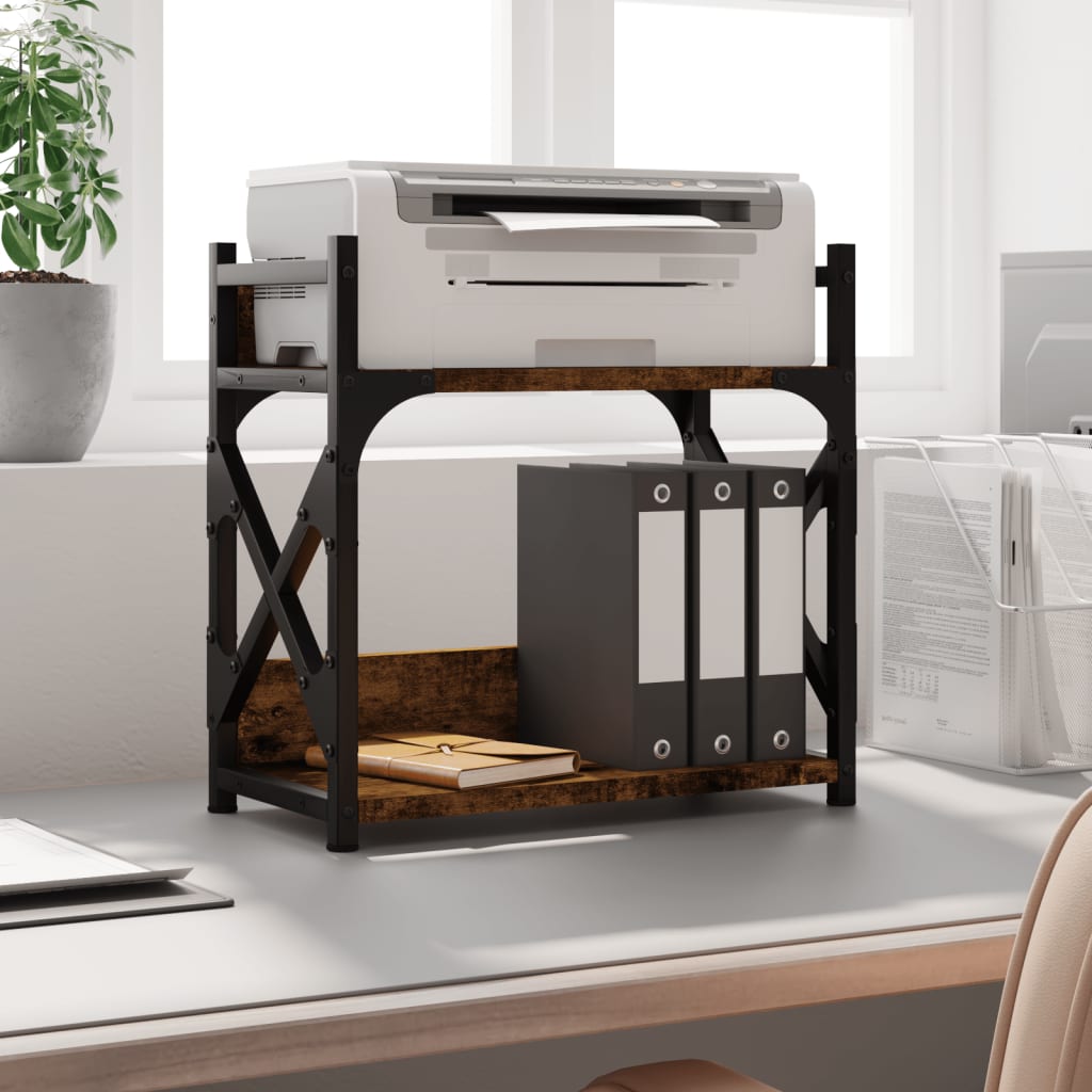 Vidaxl Printer stand 2-Layer 40x20x40 cm Properted Wood Smoked Oak