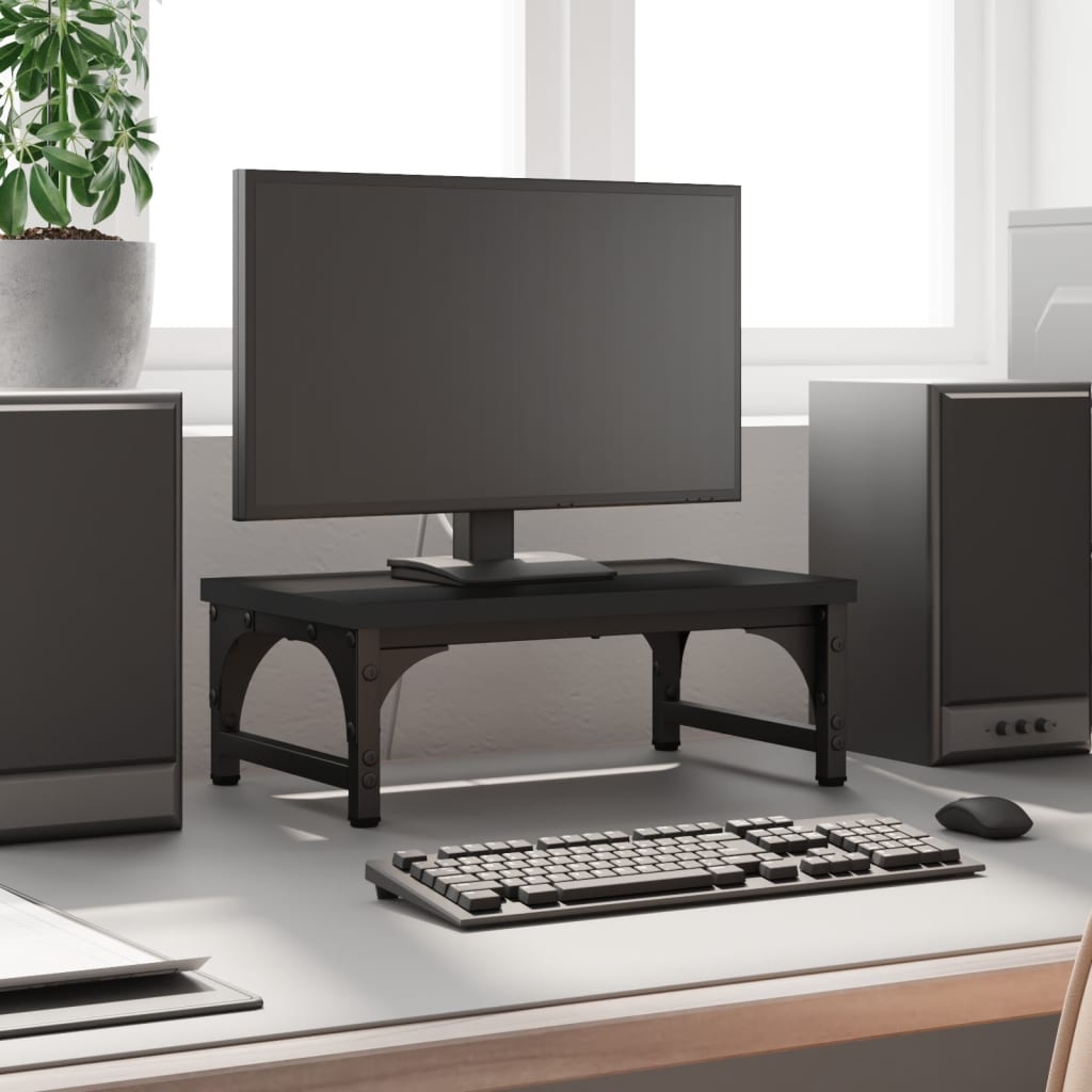 Vidaxl Monitor Standard 37x23x14 cm Bois transformé en noir