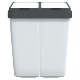 Vidaxl Garbage Can Double 2x25 L White