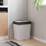 Vidaxl Garbage Can Double 2x25 L White