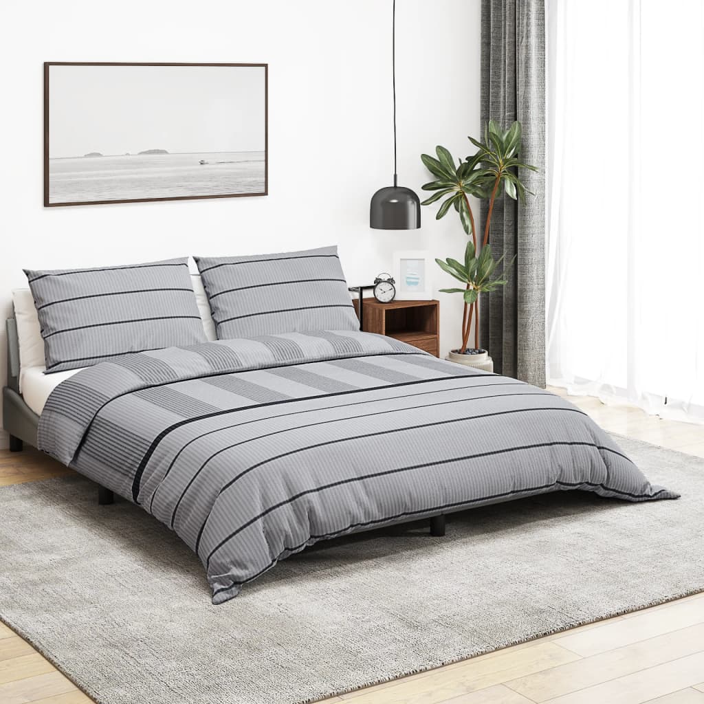 VIDAXL -Duvet -Überraschungs -Set 140x200 cm Baumwollgrau