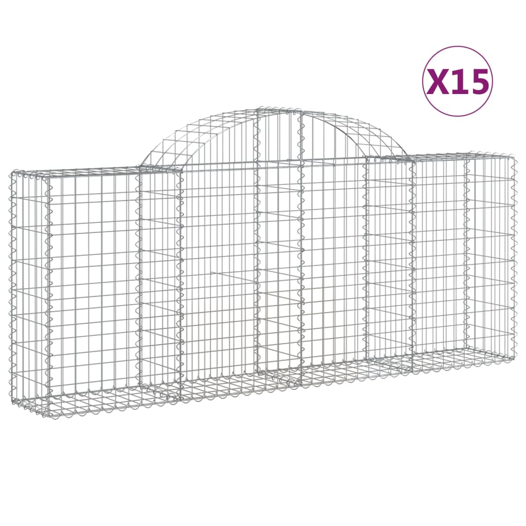 Vidaxl Schans kurve 15 st hvælvede 200x30x80 100 cm jern