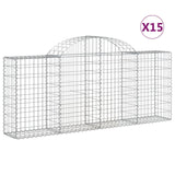 Vidaxl Schans kurve 15 st hvælvede 200x30x80 100 cm jern