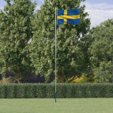Vidaxl Fändel mat Flagpole Schweden 6,23 m Aluminium