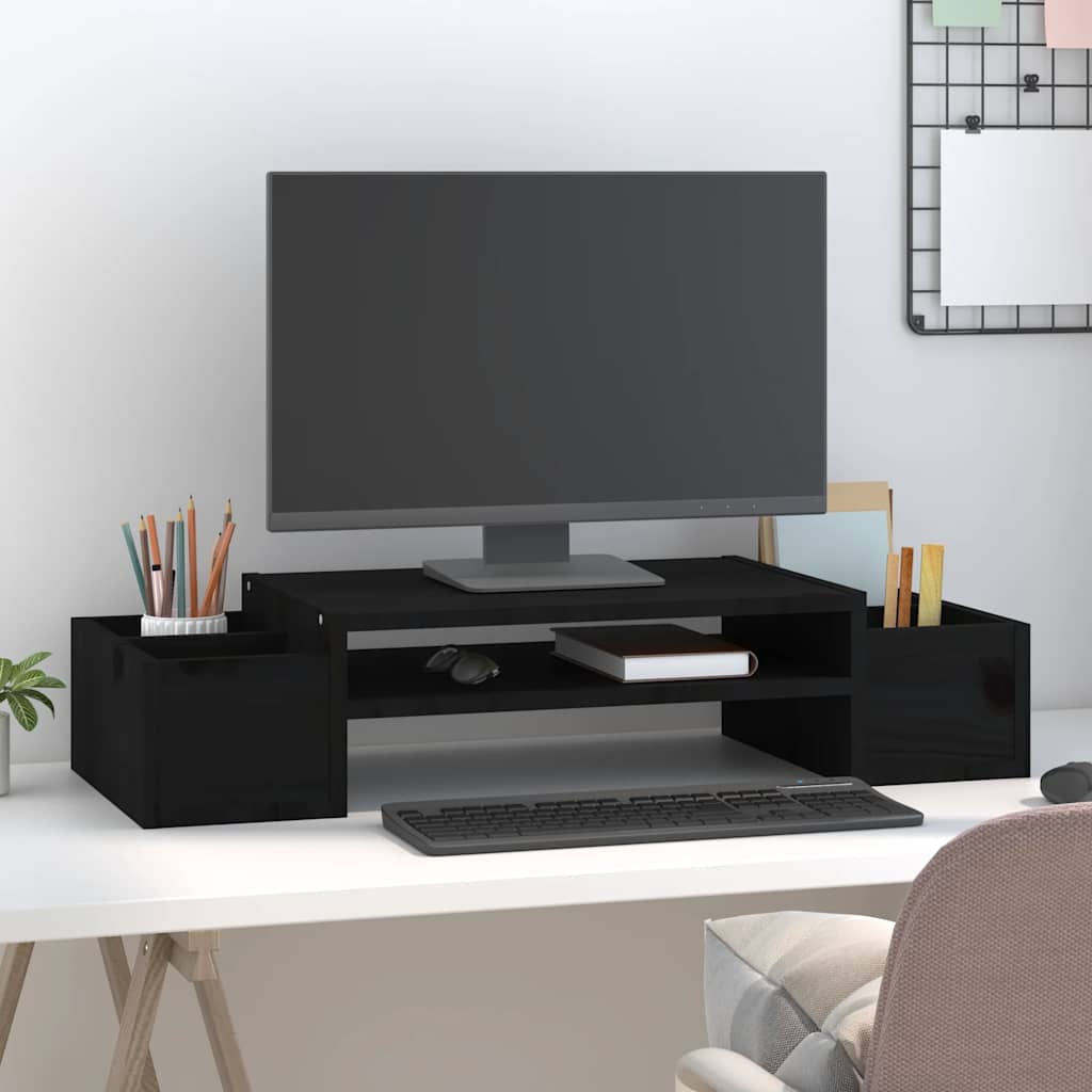 Le moniteur Vidaxl comprend 70x27.5x15 cm en pin solide noir