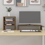 Vidaxl Monitor Stand 81x20x30 cm pevná borovice med hnědá