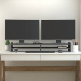 Vidaxl Monitor Standard 100x27x15 cm pevná borovice šedá