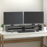 Vidaxl Monitor Standard 100x27x15 cm pevná borovice šedá