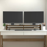 Vidaxl Monitor Standard 100x27x15 cm pevná borovice med hnědá