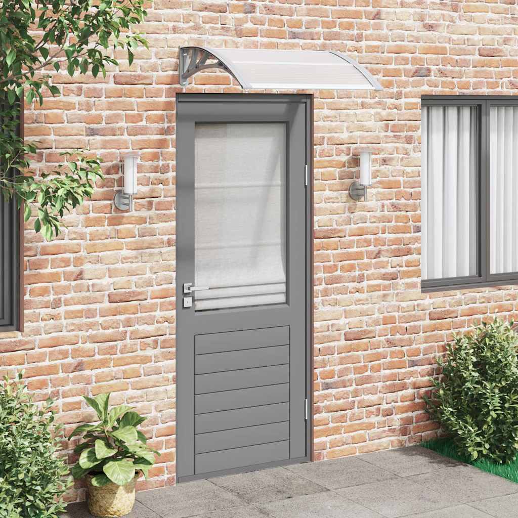 Vidaxl deurluifel 80x75 cm polycarbonaat grijs en transparant
