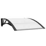 Canoppa per porte Vidaxl 100x75 cm in policarbonato nero e trasparente