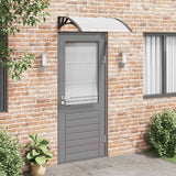 Canoppa per porte Vidaxl 100x75 cm in policarbonato nero e trasparente