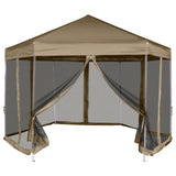 Stan Vidaxl Party se stěnami Hexagonal 3,6x3,1 m Taupe 220 g m²