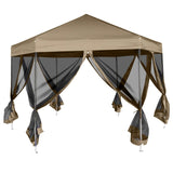 Stan Vidaxl Party se stěnami Hexagonal 3,6x3,1 m Taupe 220 g m²