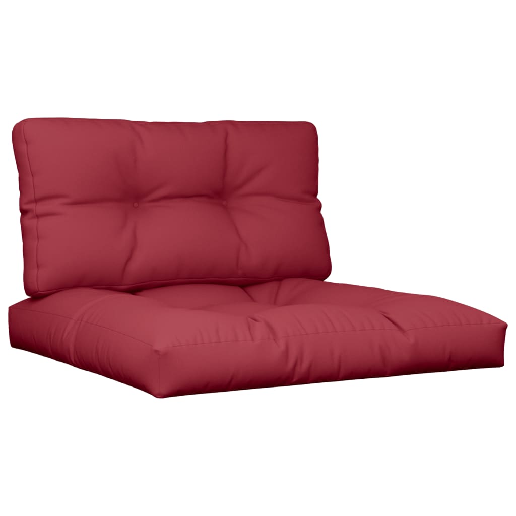 Vidaxl Pallet cushions 2 st fabric wine red